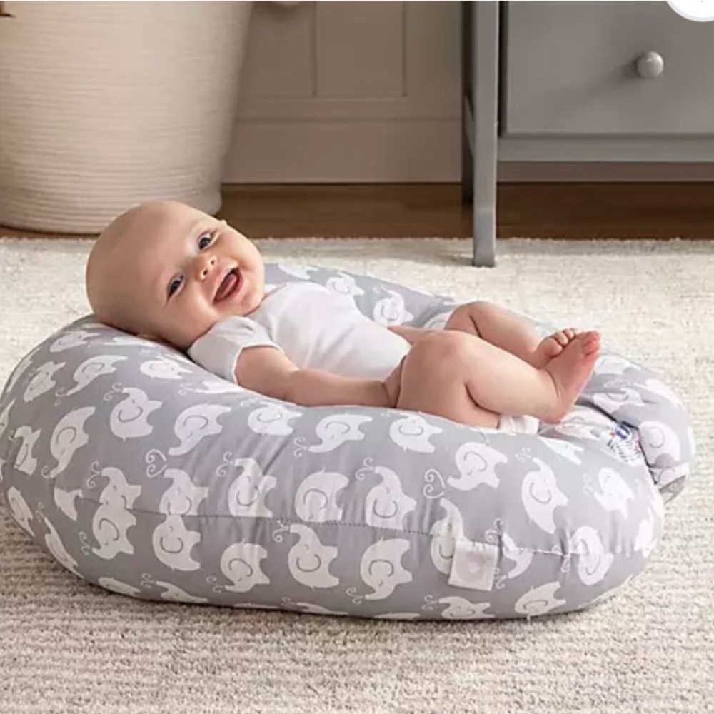 Gray Elephant Baby Support Pillow‎